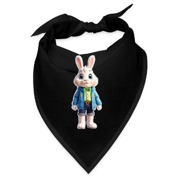 Osterhase stehend - Bandana - Schwarz - Vorne