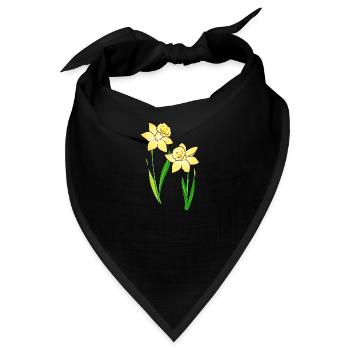 Narzissen - Bandana - Schwarz - Vorne