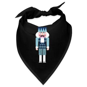 Nussknacker Rauten Rhomben Weihnachten Xmas Advent - Bandana - Schwarz - Vorne