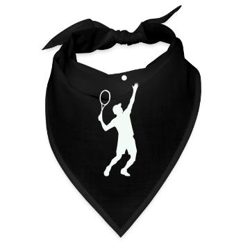 Tennis Silhouette im Sprung - Bandana - Schwarz - Vorne