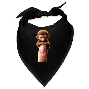 Fingeraffe am Finger - Bandana - Schwarz - Vorne