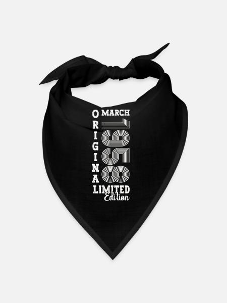 March Born 1958 65th birthday Man Original - Bandana - black - Front