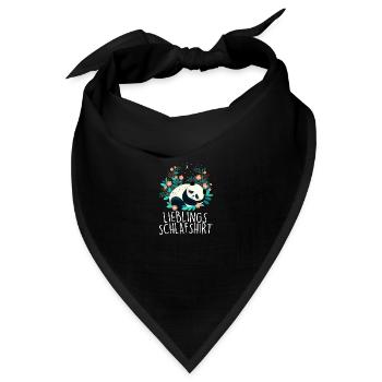Lieblings Schlafshirt Panda Pandabär Nachtshirt - Bandana - Schwarz - Vorne