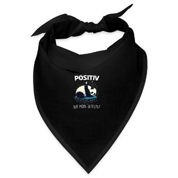 Positiv Müde Panda Pandabären Fun Nachthemd Pajama - Bandana - Schwarz - Vorne