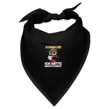 Nachtschicht Kaffee Eule Nachtdienst Schichtarbeit - Bandana - Schwarz - Vorne