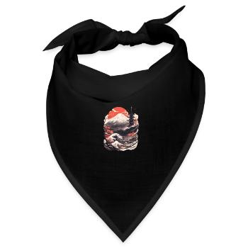 Sakura Mt. Fuji Kirschblüten Nippon Vintage - Bandana - Schwarz - Vorne