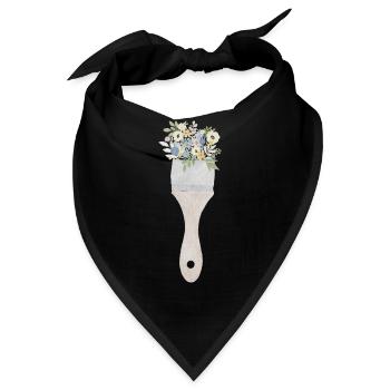 Pinsel-Blumenstrauß - Bandana - Schwarz - Vorne