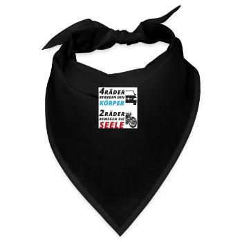 Motorradfahrer Spruch "2 Räder bewegen die Seele" - Bandana - Schwarz - Vorne
