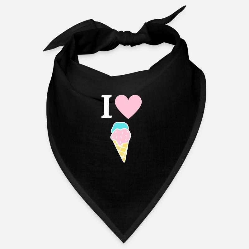 I love Ice Cream / Ice Cone Comic Design white Bandana