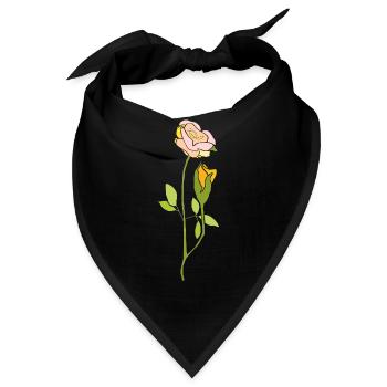 Rose - Bandana - Schwarz - Vorne