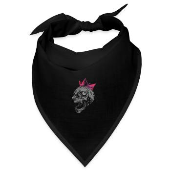 Totenkopf mit Krone | Knochenmann mit Krone - Bandana - Schwarz - Vorne