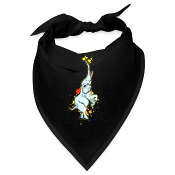 elefant klecks Zirkus Kunststück Balance künstler - Bandana - Schwarz - Vorne