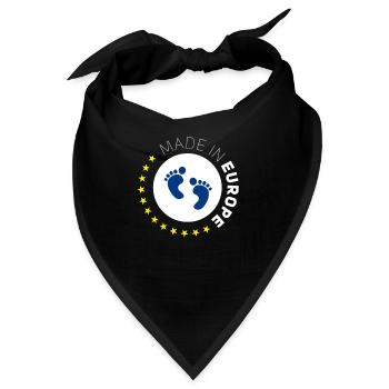 made in Europe EU Love Baby geburt fuß sterne euro - Bandana - Schwarz - Vorne