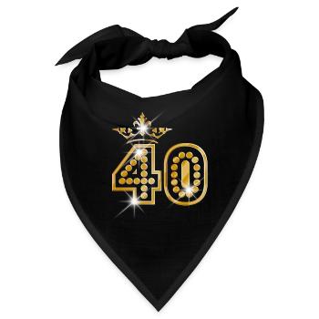 40 - Birthday - Queen - Gold - Burlesque - Bandana - Schwarz - Vorne
