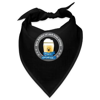 kein alkohol bier prost trinken saufen Humor Party - Bandana - Schwarz - Vorne