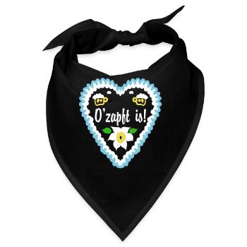 O'zapft is Lebkuchenherz - Bandana - Schwarz - Vorne