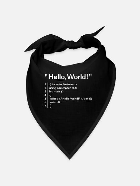 Hello Welt Programm - Programmierer T-Shirt - Bandana - Schwarz
