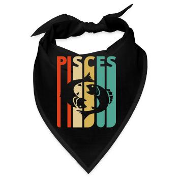 Vintage Fische Zodiac Geschenke für Familie & Freunde - Bandana - Schwarz - Vorne