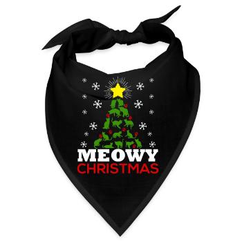 Meowy Christmas Tree - Bandana - Schwarz - Vorne