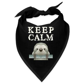 Keep Calm Faultier - Bandana - Schwarz - Vorne