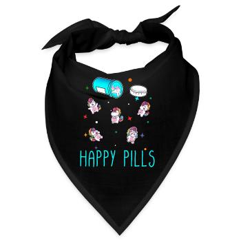 Happy Pills - Bandana - Schwarz - Vorne