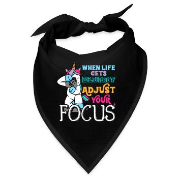 Einhorn Fotograf Fotografin Geschenk Kamera - Bandana - Schwarz - Vorne