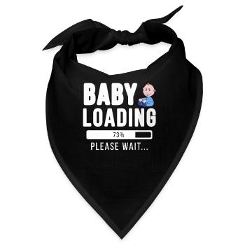 Baby loading... please wait! | Baby Shirt - Bandana - Schwarz - Vorne