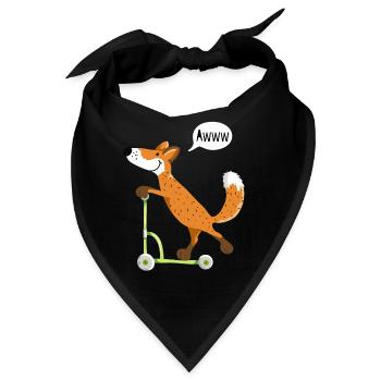 Kleiner schlauer Fuchs mit seinem grünen Roller - Bandana - Schwarz - Vorne