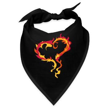 Herz aus Flammen - Bandana - Schwarz - Vorne