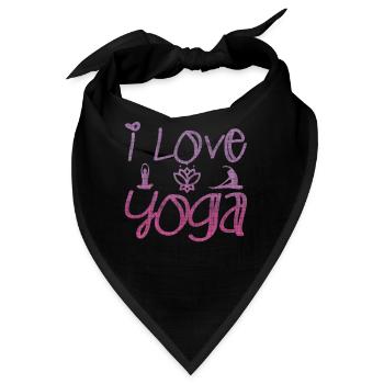 Ich liebe Yoga Geschenk Namaste Shanti Herz Joga - Bandana - Schwarz - Vorne