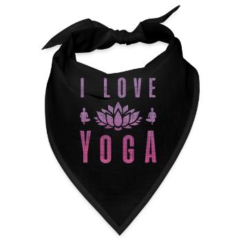 Ich liebe Yoga Geschenk Namaste Shanti Herz Joga - Bandana - Schwarz - Vorne