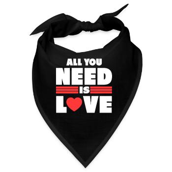 Alles was ich brauch Geschenk Valentinstag Liebe - Bandana - Schwarz - Vorne