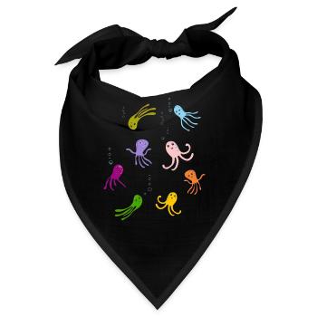 Kraken Fische spielen wasser tentakel bunt funny - Bandana - Schwarz - Vorne