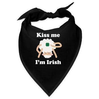 Küssen Sie mich im irischen Schaf Lustiges Wort-Wort St. Patricks - Bandana - Schwarz - Vorne
