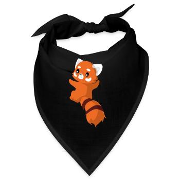 Roter Panda - Katzenbär - Niedlich - Geschenk - Bandana - Schwarz - Vorne