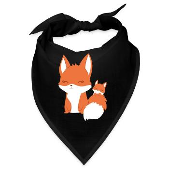 Fuchs - Füchsin - Familie - Geschenk - Fox - Bandana - Schwarz - Vorne