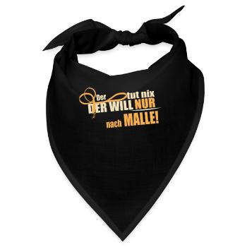 Der willl nur nach Malle - Bandana - Schwarz - Vorne