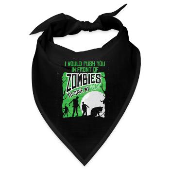 Katze retten vor Zombies schubsen - Bandana - Schwarz - Vorne
