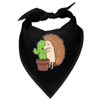 Kaktus Igel Stachel Tier Nadel Spitze Liebe Paar - Bandana - Schwarz - Vorne