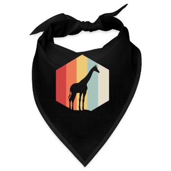 Giraffe lang Safari Geschenk Tier groß Hals - Bandana - Schwarz - Vorne