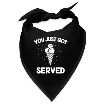Eiscreme Eis lecker Waffel essen Geschenk - Bandana - Schwarz - Vorne