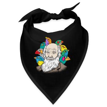Charles Darwin Portrait Geschenk Evolution - Bandana - Schwarz - Vorne