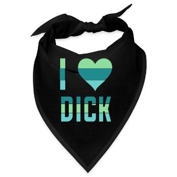 Ich liebe (Herz-) Dick - Bandana - Schwarz - Vorne