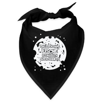 Teich und Aquarium Shirt Geschenk - Bandana - Schwarz - Vorne
