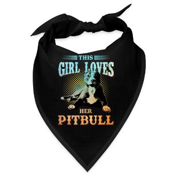Pitbull Frau Hund Kampfhund Liebe Mädchen - Bandana - Schwarz - Vorne