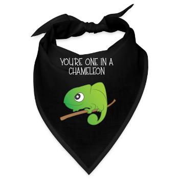 Reptil - Chamäleon - Chamäleons - Geschenk - Bandana - Schwarz - Vorne