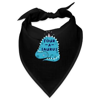4. Geburtstag Birthday Boy Dinosaurier Vier - Bandana - Schwarz - Vorne
