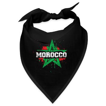 Marokko Land Flagge Weltmeisterschaft Afrika - Bandana - Schwarz - Vorne