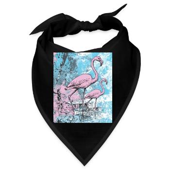 Flamingos - Bandana - Schwarz - Vorne