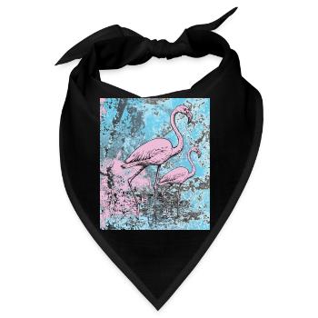 Rosa Flamingos - Bandana - Schwarz - Vorne